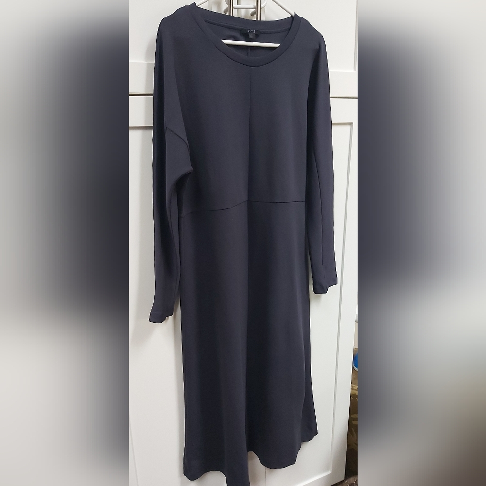 COS Navy Blue Long Sleeve Dress